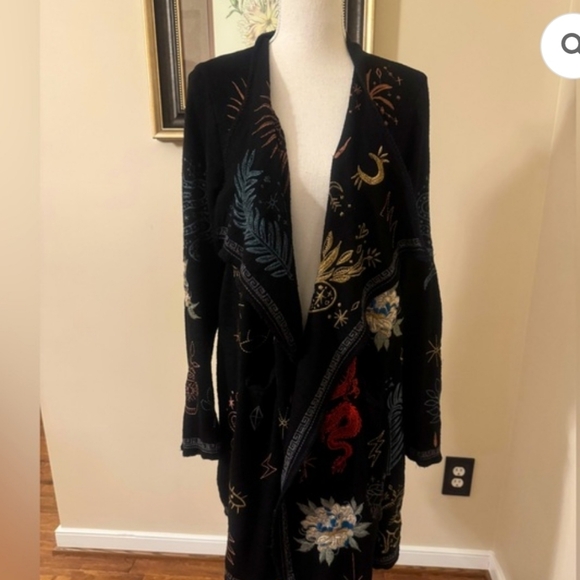 Johnny Was Black Sweater with Multicolor Embroidery - Picture 10 of 15